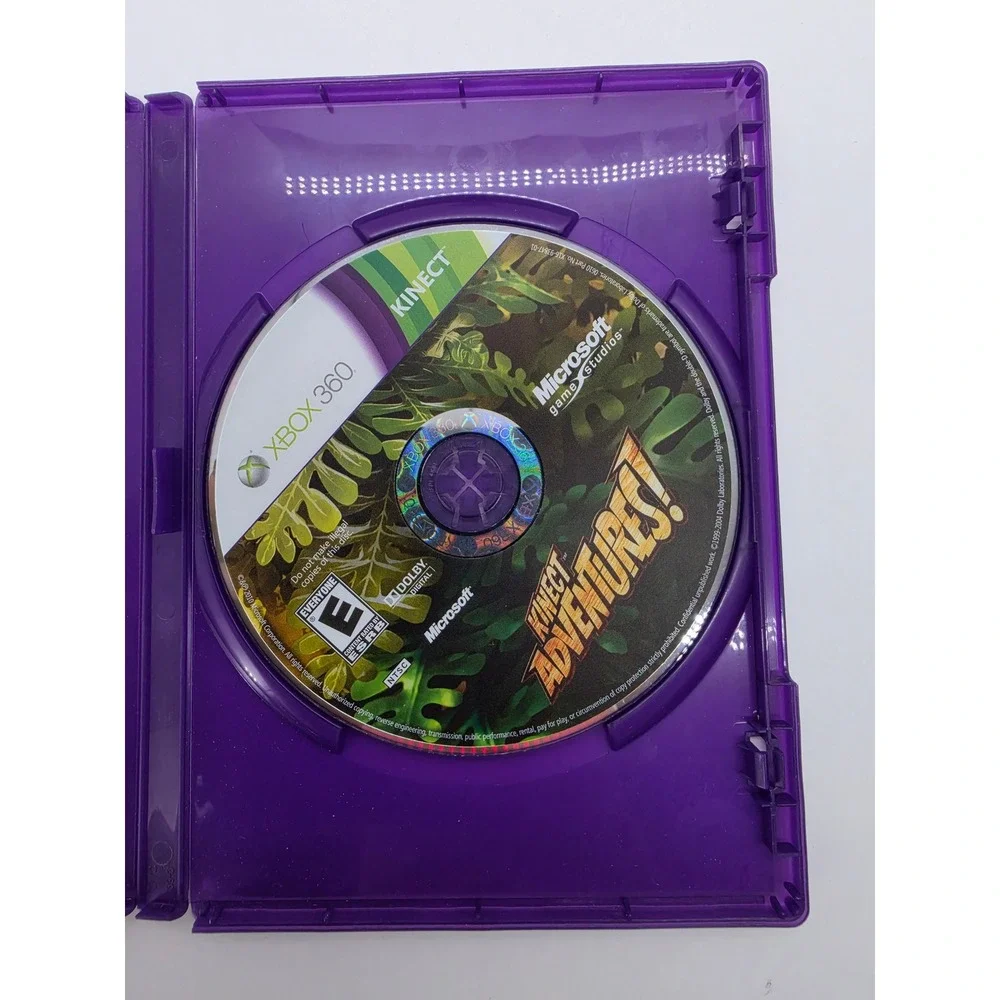 Kinect Adventures Microsoft Xbox 360 Game J7D-00001 Purple Case NTSC